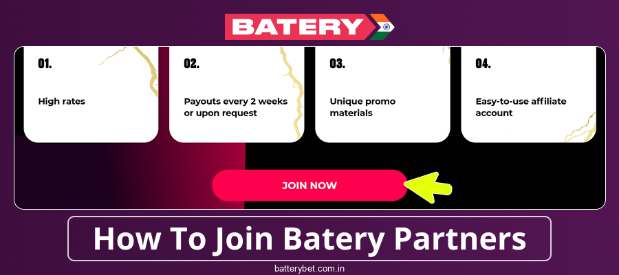 Become a part of Batery Bet IN affiliate program