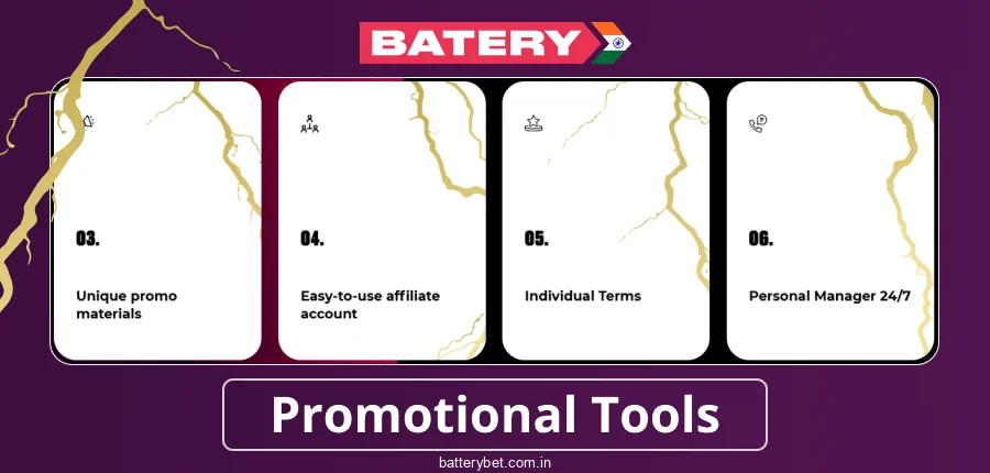 Options of Batery Bet India Affiliate Program