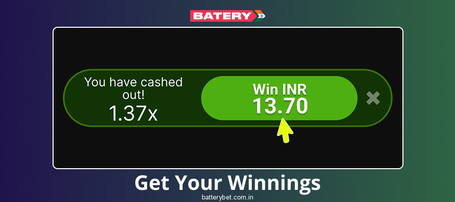 Claim your winnings Aviator Batery Bet IN