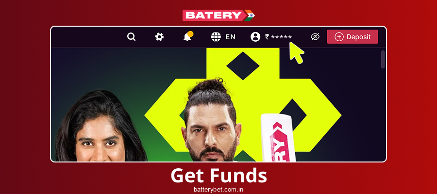 Get a top-up at Batery Bet IN